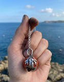 Pendentif sphère corail rouge