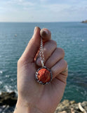 Pendentif sphère corail rouge