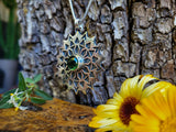 Pendentif mandala / tourmaline verte