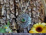 Pendentif mandala / tourmaline verte