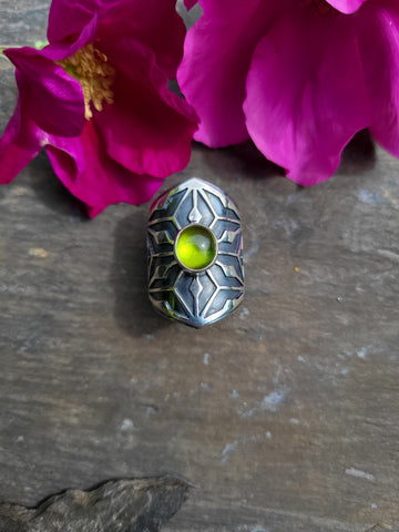 Bague peridot taille 53