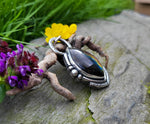 Pendentif labradorite/ fleur de vie