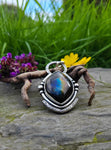 Pendentif labradorite/ fleur de vie