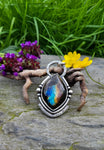 Pendentif labradorite/ fleur de vie