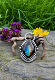 Pendentif labradorite/ fleur de vie