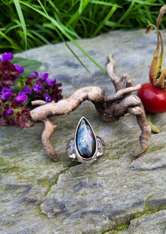 Bague labradorite taille 54