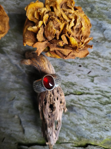 Bague tourmaline rouge taille 53