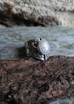 Bague rubis blanc taille 55