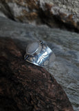 Bague rubis blanc taille 55