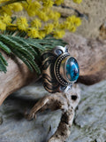 Bague calcedoine cuprifere taille 56