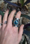 Bague calcedoine cuprifere taille 56