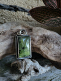 Pendentif jade nephrite/ feuillage