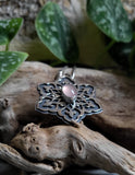 Pendentif quartz rose/ mandala