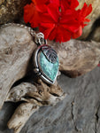 Pendentif variscite/ monstera