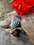 Pendentif variscite/ monstera
