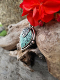 Pendentif variscite/ monstera