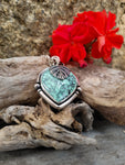 Pendentif variscite/ monstera
