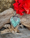 Pendentif variscite/ monstera
