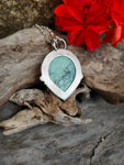 Pendentif variscite/ monstera
