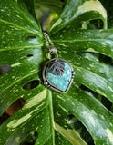 Pendentif variscite/ monstera