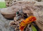 Bague tourmaline bleu/verte taille réglable