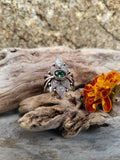 Bague tourmaline bleu/verte taille réglable
