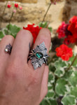 Bague tourmaline bleu/verte taille réglable