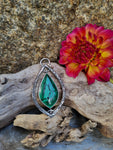 Pendentif tournant double face malachite