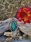 Pendentif tournant double face malachite