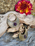Boucles d'oreilles laiton amethyste