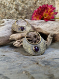 Boucles d'oreilles laiton amethyste