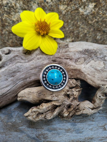 Bague turquoise a inclusion de pyrite taille 60