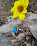 Bague turquoise a inclusion de pyrite taille 60