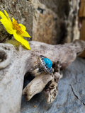 Bague turquoise a inclusion de pyrite taille 60