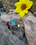 Bracelet turquoise a inclusion de pyrite