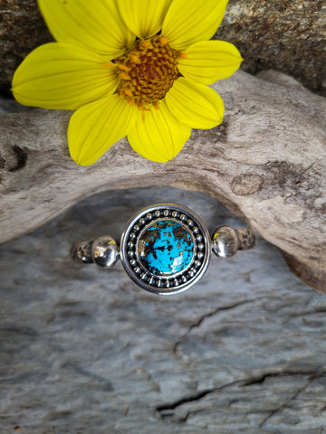 Bracelet turquoise a inclusion de pyrite