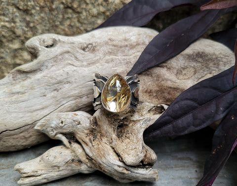 Bague quartz rutile taille 57