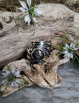 Bague obsidienne argenté taille 60