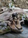 Bague obsidienne argenté taille 60