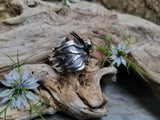 Bague obsidienne argenté taille 60