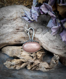 Pendentif pierre de lune pêche