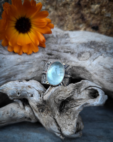 Bague aigue marine taille 54