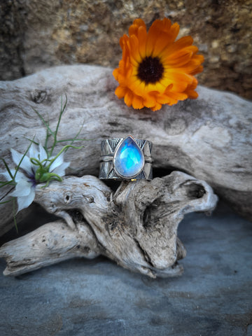 Bague peristerite taille 51