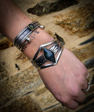 Bracelet obsidienne manta huichol