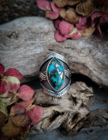 Bague turquoise taille réglable