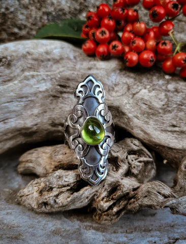 Bague peridot taille réglable