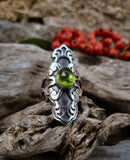 Bague peridot taille réglable