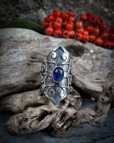 Bague cyanite taille réglable