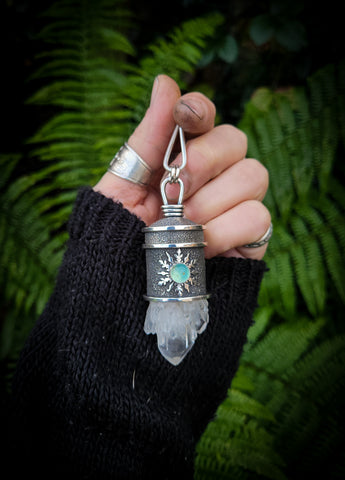 Pendentif boite secrète/ quartz