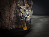 Pendentif abeille / citrine